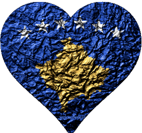 Heart Kosovo Europe Flags 