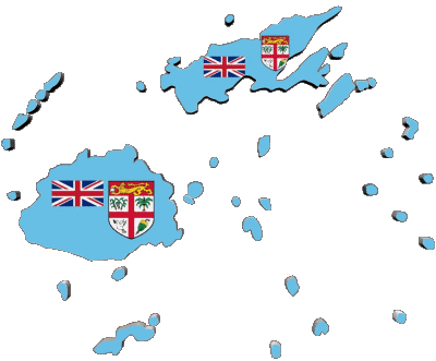 Carta Geografica Figi Oceania Bandiere 