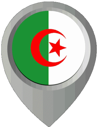 Epingle de Localisation Algérie Afrique Drapeaux 