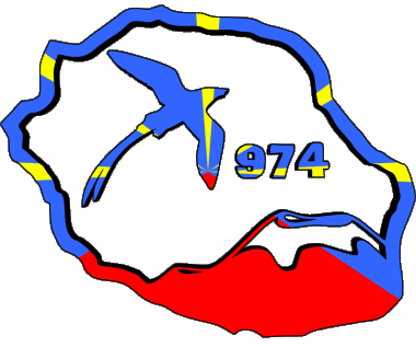 Carta Geografica La Réunion D.O.M - T.O.M Francia Bandiere 