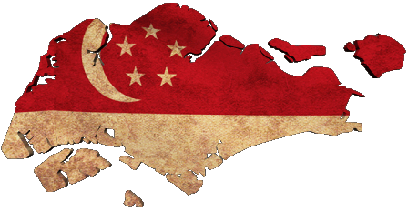 Carte Singapour Asie Drapeaux 
