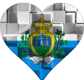 Coeur Saint Marin Europe Drapeaux 