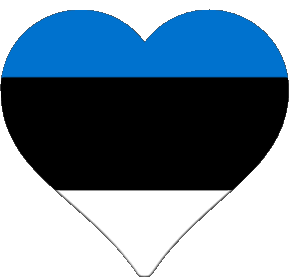 Cuore Estonia Europa Bandiere 