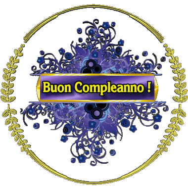 009 Fondo transparente Floreale Buon Compleanno Italiano Mensajes 