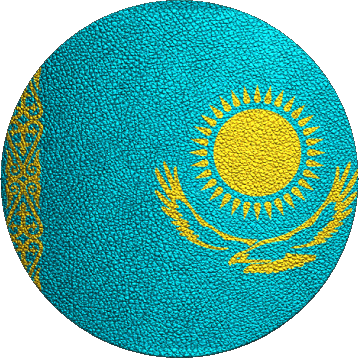 Round Kazakhstan Asia Flags 