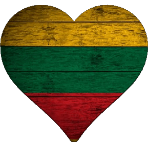 Heart Lithuania Europe Flags 