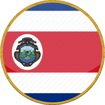 Round Costa Rica America Flags 
