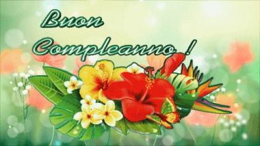 001 Sfondo animato Floreale Buon Compleanno Italiano Messagi 