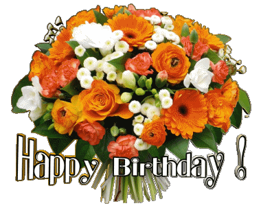 006 Transparent Background Floral Happy Birthday English Messages 