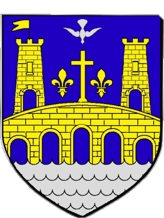 Blazon-Blazon PONT SAINT ESPRIT 30 Departments - Cities France Flags 