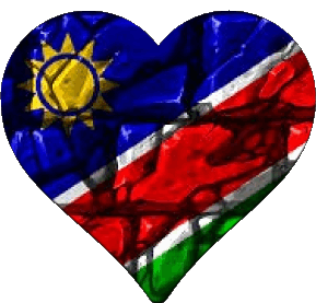 Heart Namibia Africa Flags 