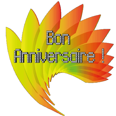 005 Transparenter Hintergrund Abstrait - Géométrique Bon Anniversaire Französisch Nachrichten 