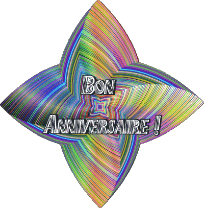 018 Fondo transparente Abstrait - Géométrique Bon Anniversaire Francés Mensajes 