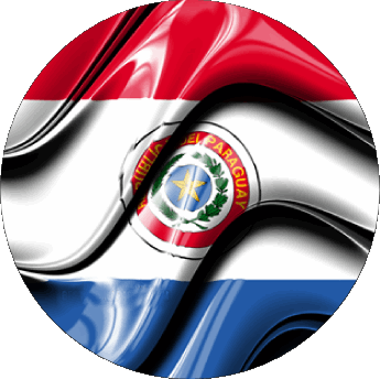Round Paraguay America Flags 