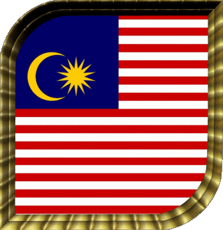Square Malaysia Asia Flags 