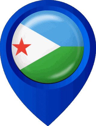 Standort-Pin Dschibuti Afrika Fahnen 