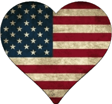 Coeur U.S.A - National Amériques Drapeaux 
