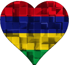 Herz Mauritius Afrika Fahnen 