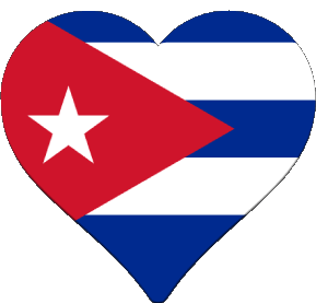 Heart Cuba America Flags 