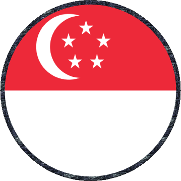 Rond Singapour Asie Drapeaux 