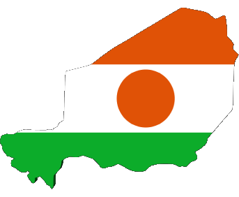 Karte Niger Afrika Fahnen 