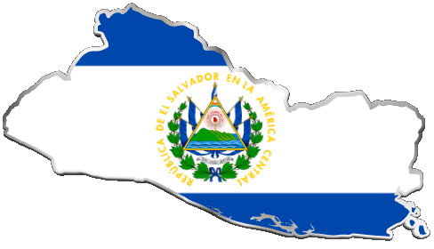 Mapa El Salvador América Banderas 