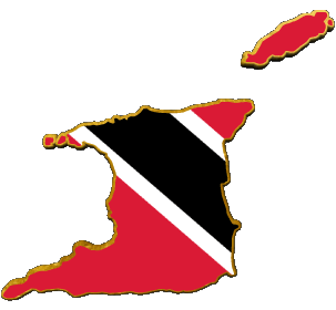 Carte Trinité et Tobago Amériques Drapeaux 