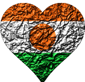 Heart Niger Africa Flags 