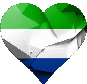 Heart Sierra Leone Africa Flags 