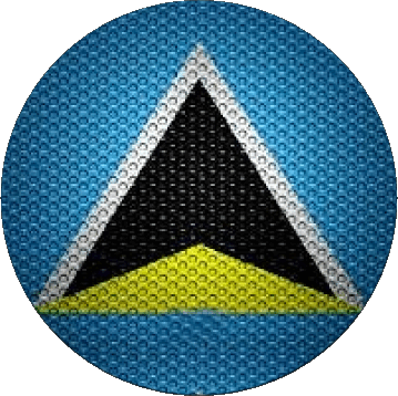 Round St. Lucia America Flags 