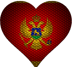 Corazón Montenegro Europa Banderas 