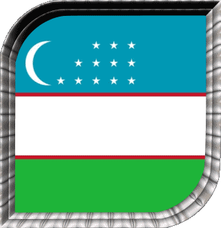 Carré Ouzbékistan Asie Drapeaux 