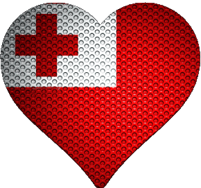 Coeur Tonga Océanie Drapeaux 