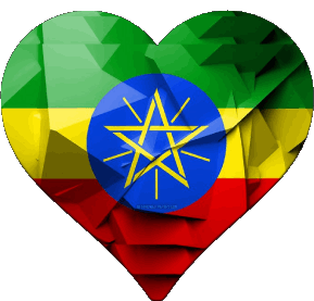 Corazón Etiopía África Banderas 