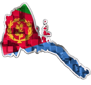 Carta Geografica l'Eritrea Africa Bandiere 