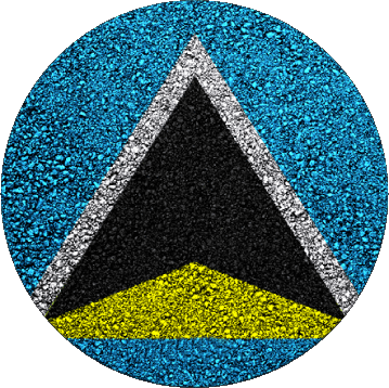 Round St. Lucia America Flags 