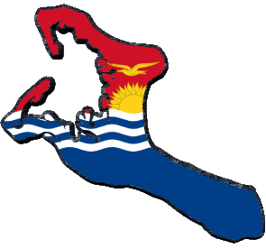 Karte Kiribati Ozeanien Fahnen 