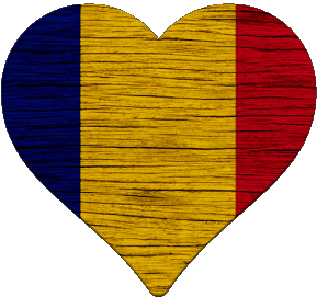 Coeur Roumanie Europe Drapeaux 