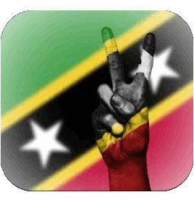 Square 2 Saint Kitts and Nevis America Flags 