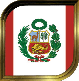 Square Peru America Flags 