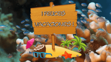 006 Animated Background Felices Vacaciones Spanish Messages 