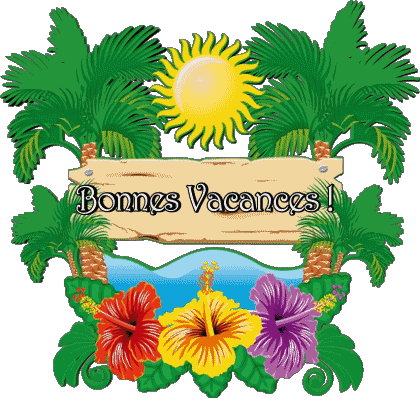 24 Fond Transparent Bonnes Vacances Français Messages 