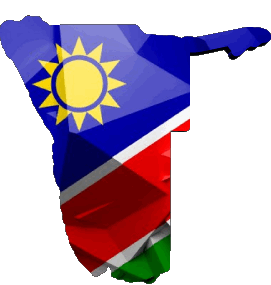 Karte Namibia Afrika Fahnen 