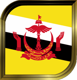 Quadrato Brunei Asia Bandiere 