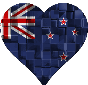 Corazón Nueva Zelanda Oceanía Banderas 
