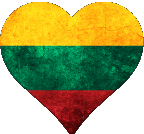 Coeur Lituanie Europe Drapeaux 