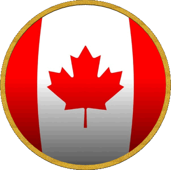 Round Canada America Flags 