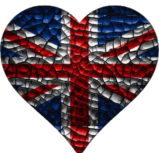 Corazón Reino Unido Europa Banderas 