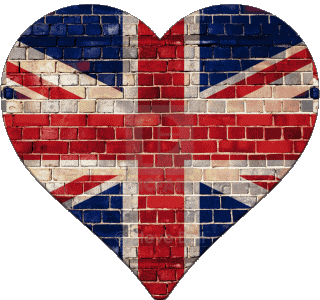 Coeur Royaume Uni Europe Drapeaux 