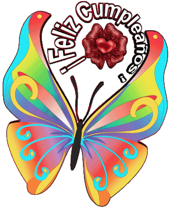 003 Fond Transparent Mariposas Feliz Cumpleaños Espagnol Messages 